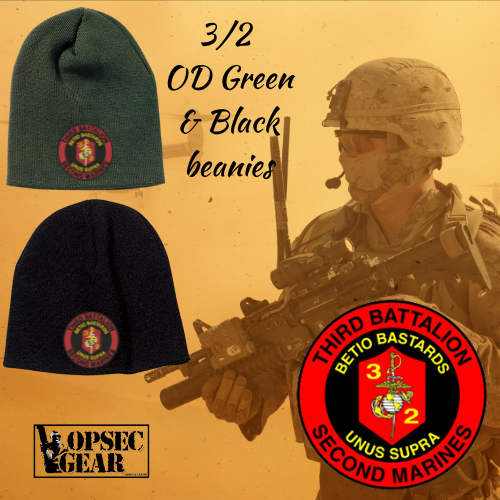 3/2 USMC Embroidered Beanie