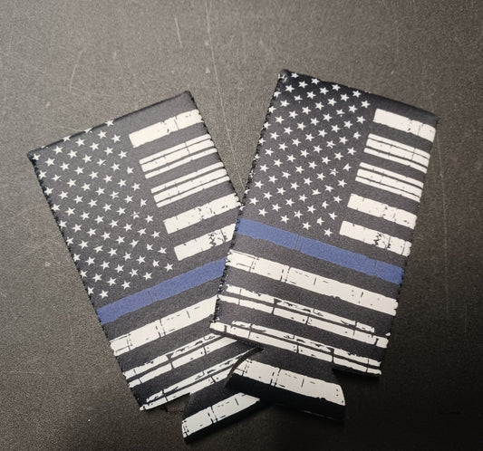 Police Blue Line Koozie