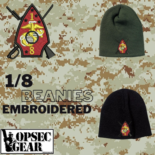 1/8 USMC Embroidered Beanie