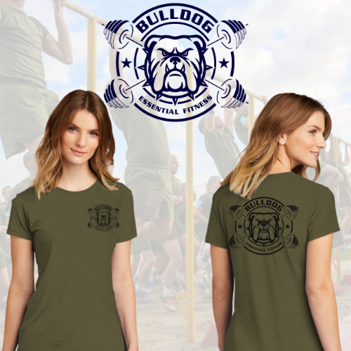 Bulldog Women's OD Green T-Shirt