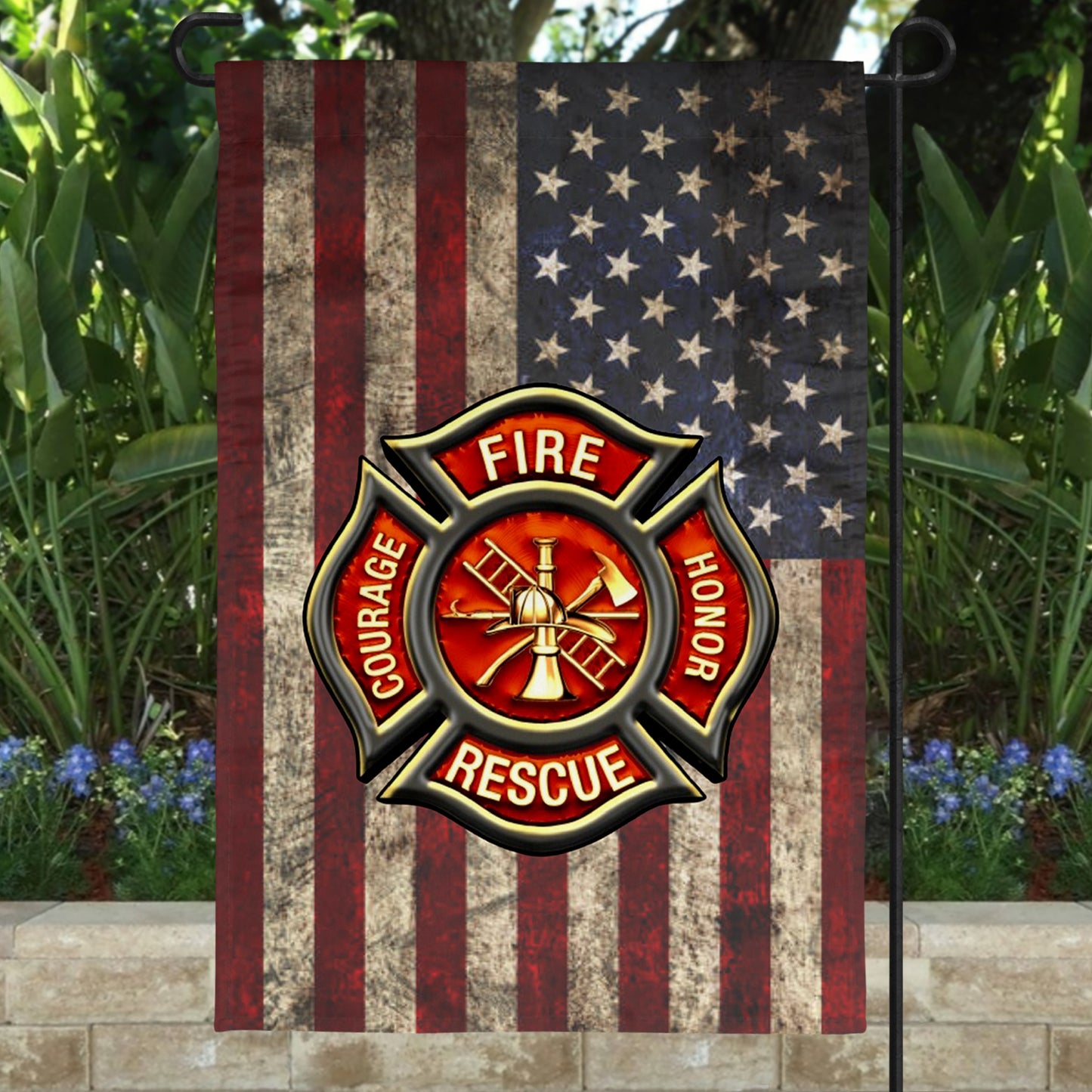 Fire Rescue Garden Flag
