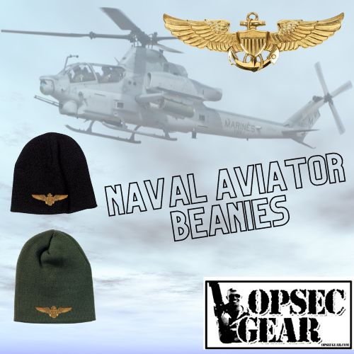 USMC Naval Aviator Wings Embroidered Beanie